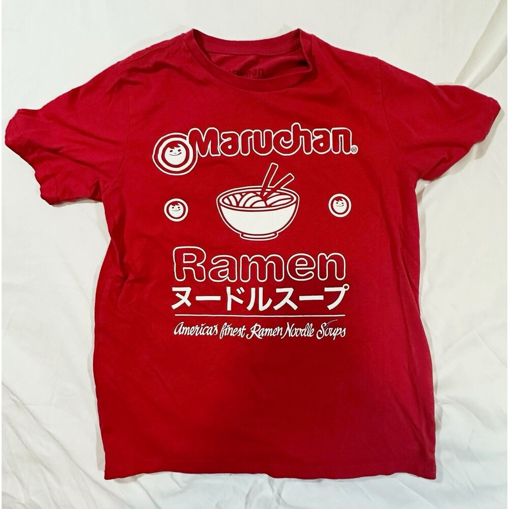 Maruchan Ramen Graphic Logo Tagless Cotton Knit T-Shirt Youth L 10/12 Red Black